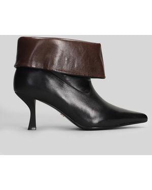 Marc Ellis High Heels Ankle Boots In Black Leather
