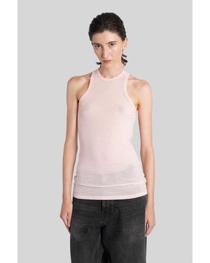 Haikure Eve Tank Top In Rose-pink Wool - White