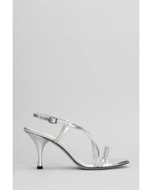 Roberto Festa Hyden Lux Sandals In Silver Leather - White