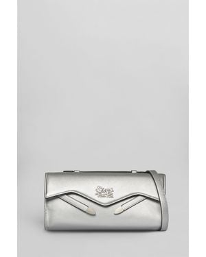 Secret Pon-pon Pochette Luisita clutch in Pelle Argento - Grigio