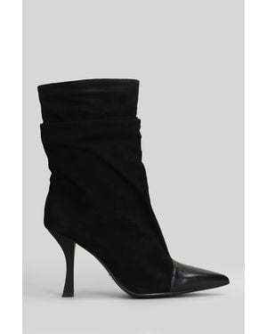 Marc Ellis High Heels Ankle Boots In Black Suede