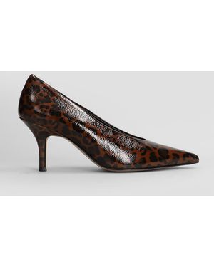 The Seller Pumps In Animalier Leather - Brown