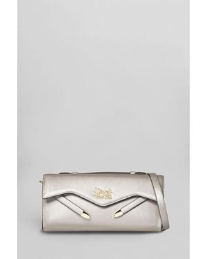 Secret Pon-pon Pochette Luisita clutch in Pelle Platino - Grigio