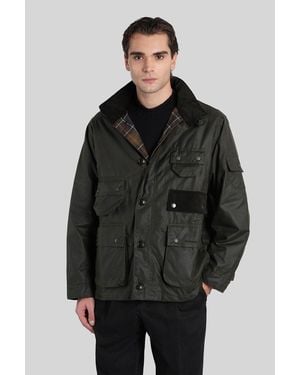 Barbour Editor Wax Casual Jacket In Green Cotton - Black