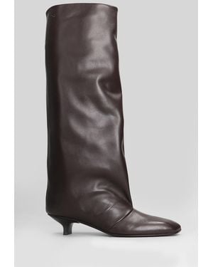 Vicini Cizin 30 Low Heels Boots In Brown Leather