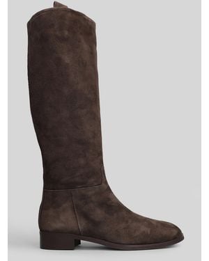 The Seller Low Heels Boots In Dark Brown Suede