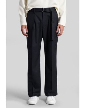 Attachment Pants In Blue Polyester - Black