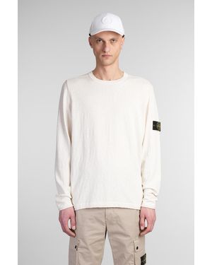 Stone Island Maglia in Cotone Beige - Bianco