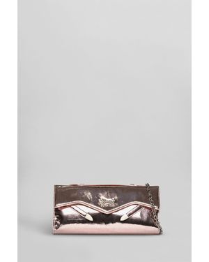 Secret Pon-pon Pochette Sparkilg clutch in Pelle Rame - Grigio