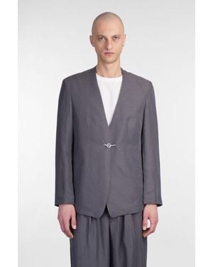 Attachment Blazer In Gray Linen