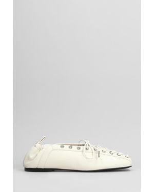 Ganni Ballerine in Pelle Beige - Neutro