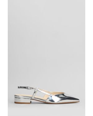 Anna F. Ballerine in Pelle Argento - Bianco