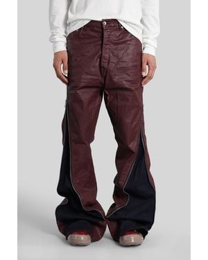 Rick Owens Bolan Banana Jeans In Bordeaux Cotton - Red