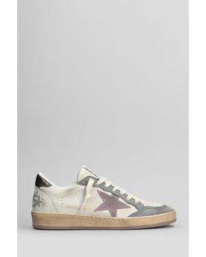 Golden Goose Sneakers Ball Star in Pelle Beige - Bianco
