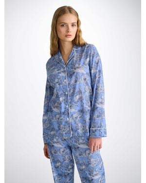 Derek Rose Pyjamas Cotton Batiste Island Hopping Print - Blue