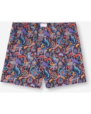 Derek Rose Classic Fit Boxers Cotton Batiste Jungle Paisley Print - Multicolour