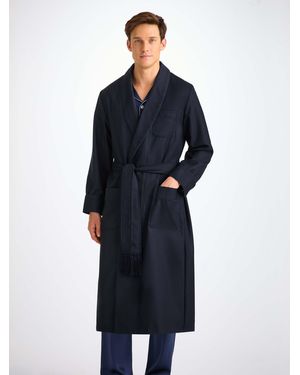 Derek Rose Dressing Gown Westminster 2 Wool - Blue