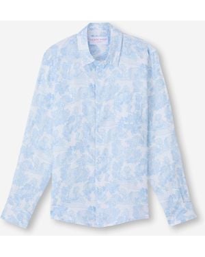 Derek Rose Shirt Milan 26 Linen - Blue