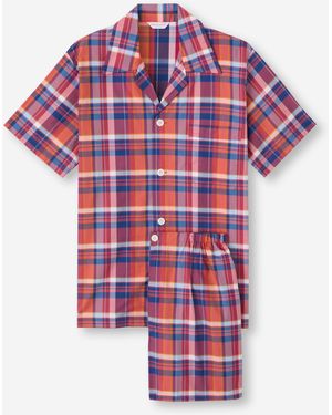 Derek Rose Short Pyjamas Barker 40 Cotton - Red