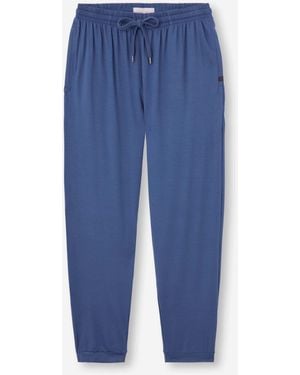 Derek Rose Track Trousers Basel Micro Modal Stretch Sapphire - Blue