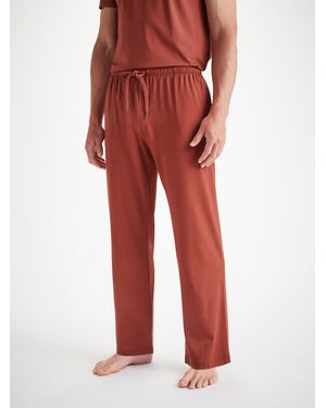 Derek Rose Lounge Trousers Basel Micro Modal Stretch Rust - Red