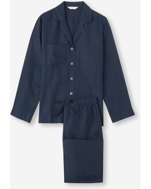 Derek Rose Pyjamas Sicily Linen - Blue
