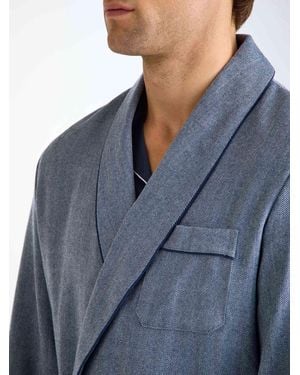 Derek Rose Dressing Gown Lincoln 11 - Blue
