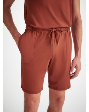 Derek Rose Lounge Shorts Basel Micro Modal Stretch Rust - Red