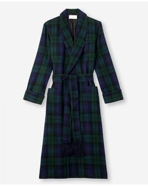 Derek Rose Dressing Gown Tartan Wool - Blue