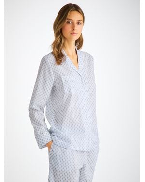 Derek Rose Pyjamas Cotton Batiste Paisley Motif - White