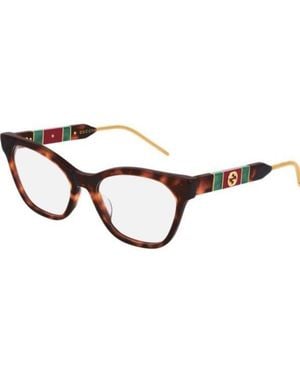 Gucci Gg0600O Havana Cat Eye Eyeglasses Frames - Black