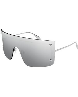 McQueen Am0412S Oversized Shield Sunglasses - Black