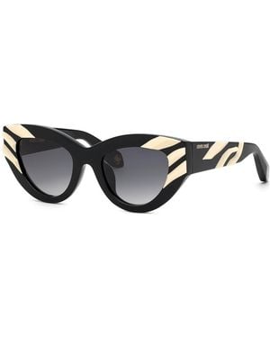 Roberto Cavalli Src009V Animal Cat Eye Sunglasses - Black