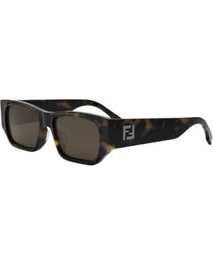 Fendi Squared Fe40144F Sunglasses - Black