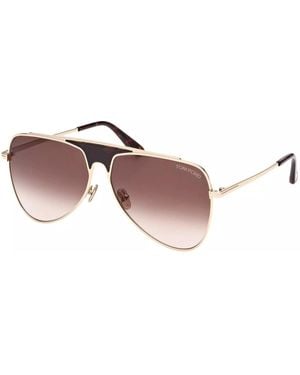 Tom Ford Ethan Ft0935 Rose Pilot Sunglasses - Black