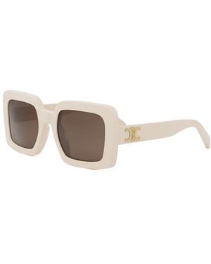 Celine Cl40304U Triomphe Ivory Square Sunglasses - Black