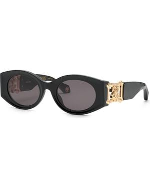 Roberto Cavalli Src064 Oval Sunglasses - Black