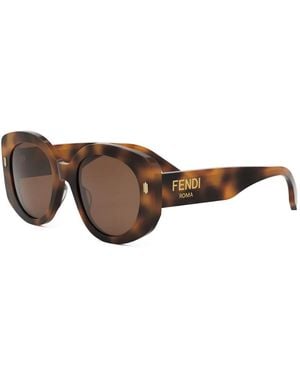 Fendi Roma Fe40137I Rounded Sunglasses - Black
