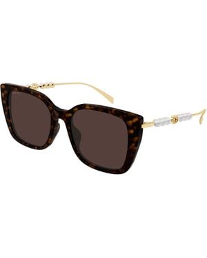 Gucci Gg1971Sa Square Pearl Sunglasses - Black