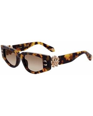 Roberto Cavalli Src057M Tortoise Cat Eye Sunglasses - Black
