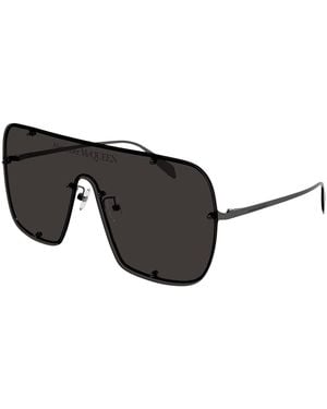 McQueen Am0362S Oversized Studded Mask Sunglasses - Black