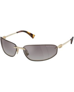 Miu Miu Mu A50S Mirror Wrap Sunglasses - Black