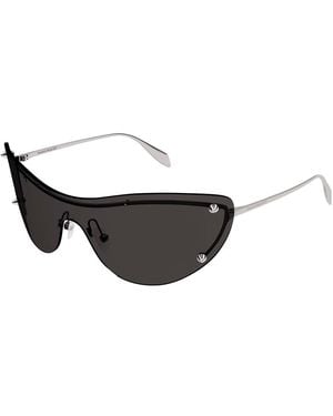 McQueen Am0413S Cat Eye Shield Sunglasses - Black