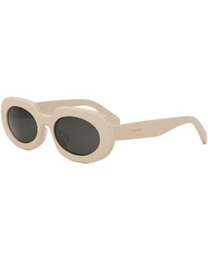 Celine Cl40276U Bold 3 Dots Ivory Oval Sunglasses - Black