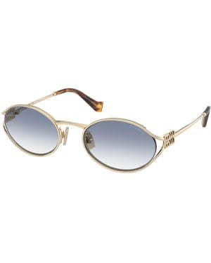 Miu Miu Mu52Ys Gradient Oval Metal Sunglasses - Black