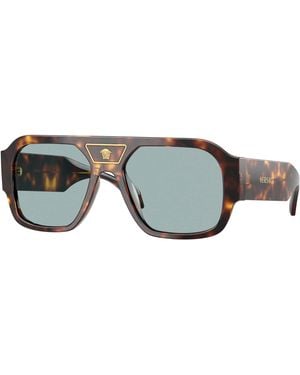Versace Ve4508U Havana Aviator Sunglasses - Black