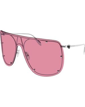 McQueen Am0313S Oversized Shield Sunglasses - Black