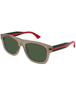 Gucci Gg1991S Transparent Striped Temple Sunglasses - Green