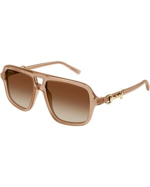 Gucci Gg2052S Horsebit Aviator Sunglasses - Black