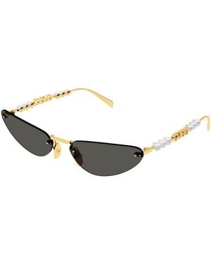 Gucci Gg1920S Rimless Cat Eye Pearl Sunglasses - Black